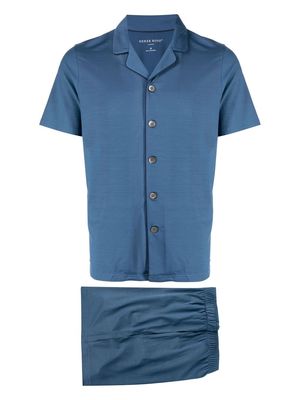 Derek Rose short-sleeved pyjama shirt - Blue