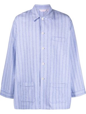 Derek Rose striped cotton pyjama set - Blue
