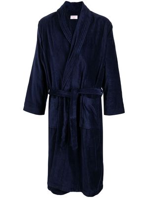 Derek Rose tie-fastening robe - Blue