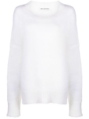 DES PHEMMES brushed-effect knitted jumper - White