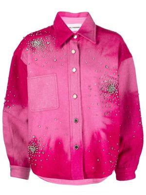 DES PHEMMES crystal-embellished shirt jacket - Pink
