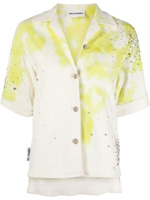 DES PHEMMES crystal-embellishment shirt - Yellow
