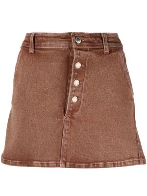 DES PHEMMES faded denim mini-skirt - Brown