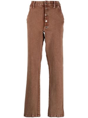 DES PHEMMES high-waisted tapered jeans - Brown