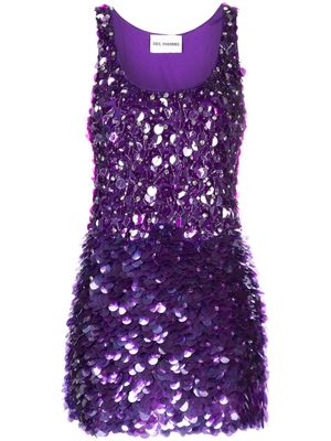 DES PHEMMES sequin-design sleeveless minidress - Purple