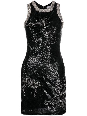DES PHEMMES sequinned crystal-embellished minidress - Black