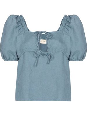 DES SEN Amélie linen blouse - Blue