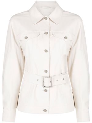Desa 1972 belted leather jacket - White