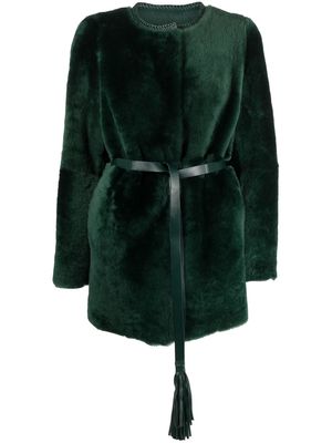 Desa 1972 belted shearling coat - Green