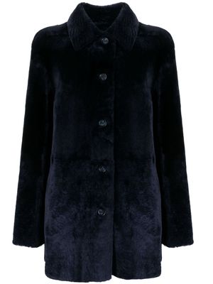 Desa 1972 button-up shearling coat - Blue