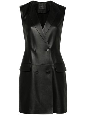 Desa 1972 double-breasted leather dress - Black