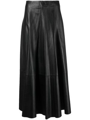 Desa 1972 flared leather maxi skirt - Black