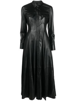 Desa 1972 leather A-line shirt-dress - Black