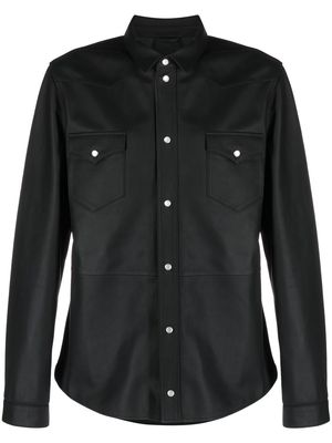 Desa 1972 longsleeved leather shirt - Black