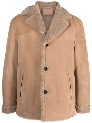 Desa 1972 notched-collar shearling jacket - Neutrals