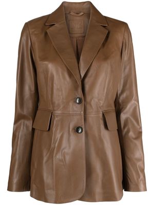 Desa 1972 notched-lapels leather jacket - Brown