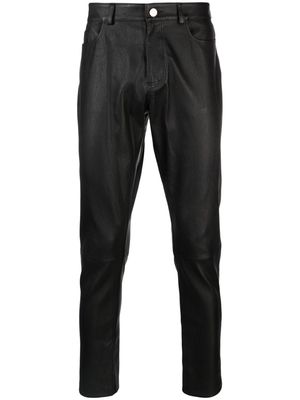 Desa 1972 panelled leather trousers - Black