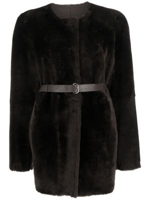 Desa 1972 reversible belted shearling coat - Brown