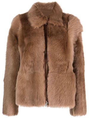 Desa 1972 reversible shearling shirt jacket - Brown