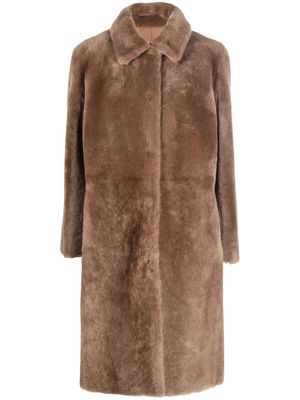 Desa 1972 reversible shearling single-breasted coat - Brown