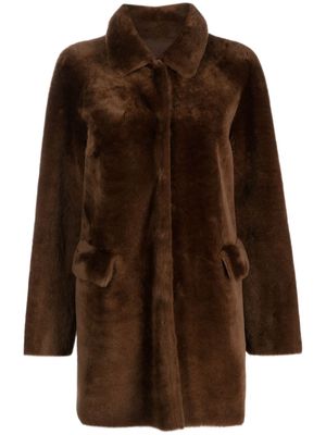 Desa 1972 reversible single-breasted shearling coat - Brown
