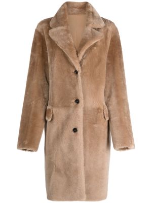Desa 1972 reversible single-breasted shearling coat - Neutrals