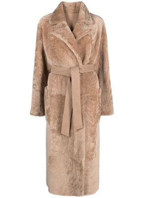 Desa 1972 reversible tied-waist fur coat - Brown