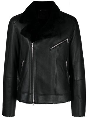 Desa 1972 reversible zip-up leather jacket - Black