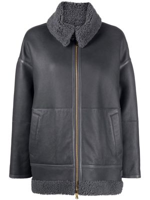 Desa 1972 shearling-trimmed zipped jacket - Grey