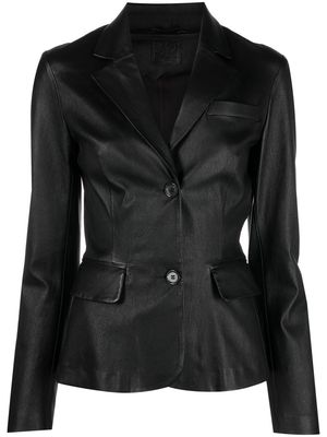 Desa 1972 single-breasted leather blazer - Black