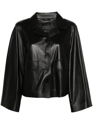 Desa 1972 stud-fastening-sleeves leather jacket - Black