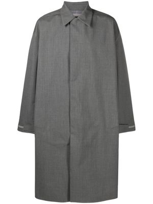 Descente ALLTERRAIN pointed-collar coated maxi coat - Grey