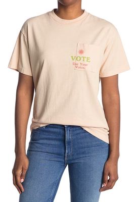 Desert Dreamer Use Your Voice Pocket Graphic Tee in Washed Sand