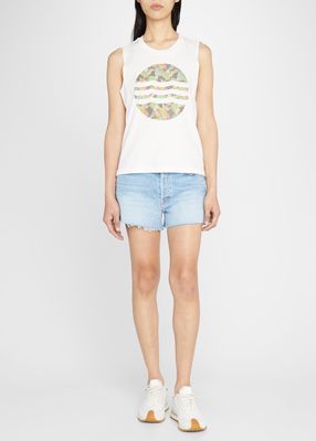 Desert Floral Waves Cotton Muscle Tank