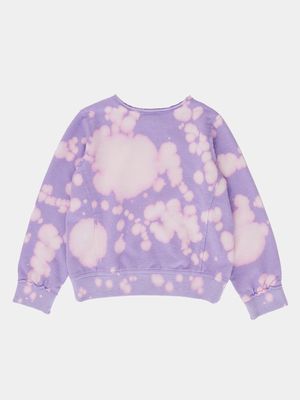 Design History Girls Tie Dye Sweatshirt in Lucky Lavender