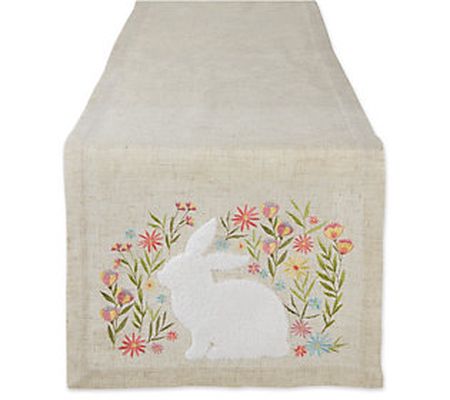 Design Imports 14 x 108 Spring Meadow Embroider d Table Runner