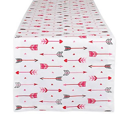 Design Imports 14" x 72" Hearts & Arrow Print T able Runner