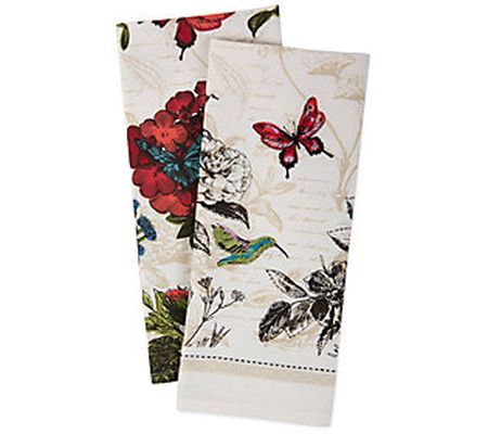 Design Imports 2-Piece Botanical Bloom Printed itchen Towels