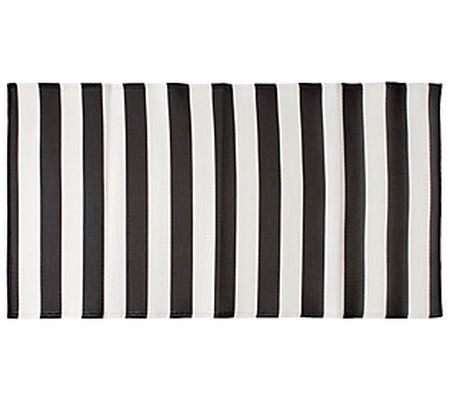 Design Imports 3' x 6' Black & White Striped Ru nner