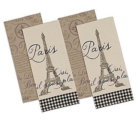 Design Imports 4-Piece Paris Printed Kitchen To wels