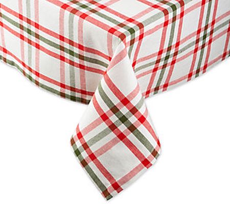 Design Imports 52"x52" Nutcracker Plaid Tablecl oth