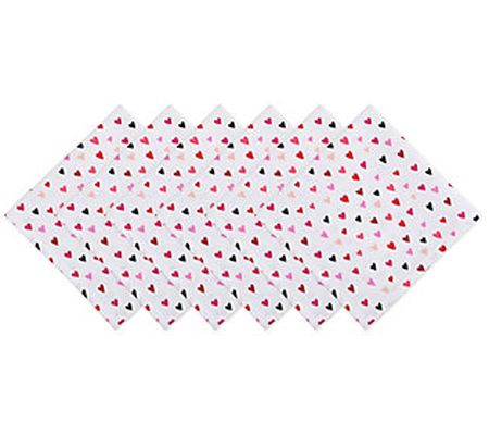 Design Imports 6-Pack Confetti Hearts Print Nap kin Set