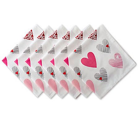 Design Imports 6-Pack Hearts Collage Print Napk in Set