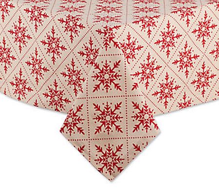 Design Imports 60" x 84" Scandinavian Snowflake s Tablecloth