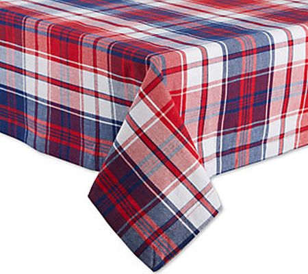 Design Imports 60x104 Americana Plaid Tableclot
