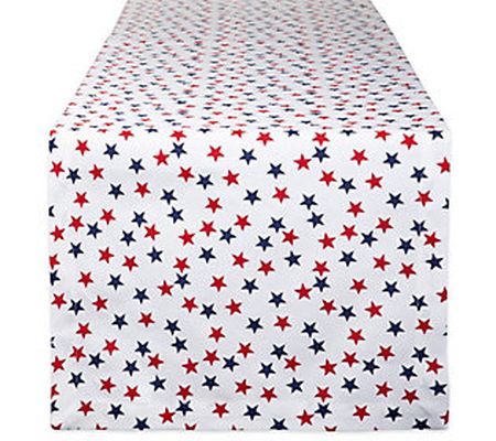 Design Imports Americana Stars Print Table Runn er 14" x 72"