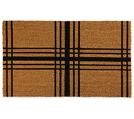Design Imports Black Farmhouse Plaid Doormat