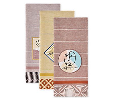 Design Imports Bungalow Printed Set of 3 Kitche n Towels