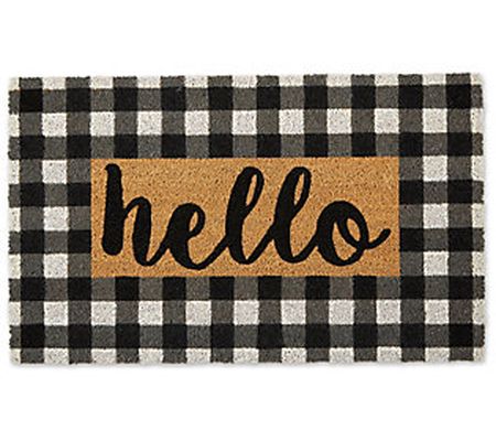 Design Imports Checkers Hello 18x30 Doormat