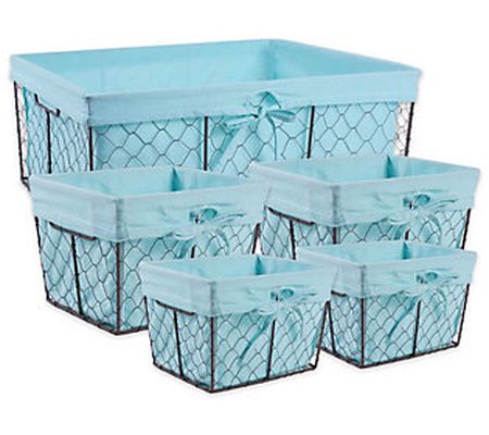Design Imports Chicken Wire Baskets S/5
